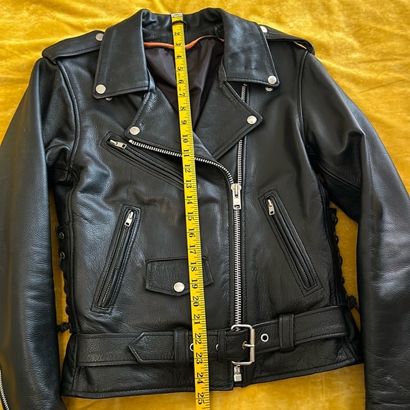 Women’s leather motorcycle jacket - Picture 3 of 16